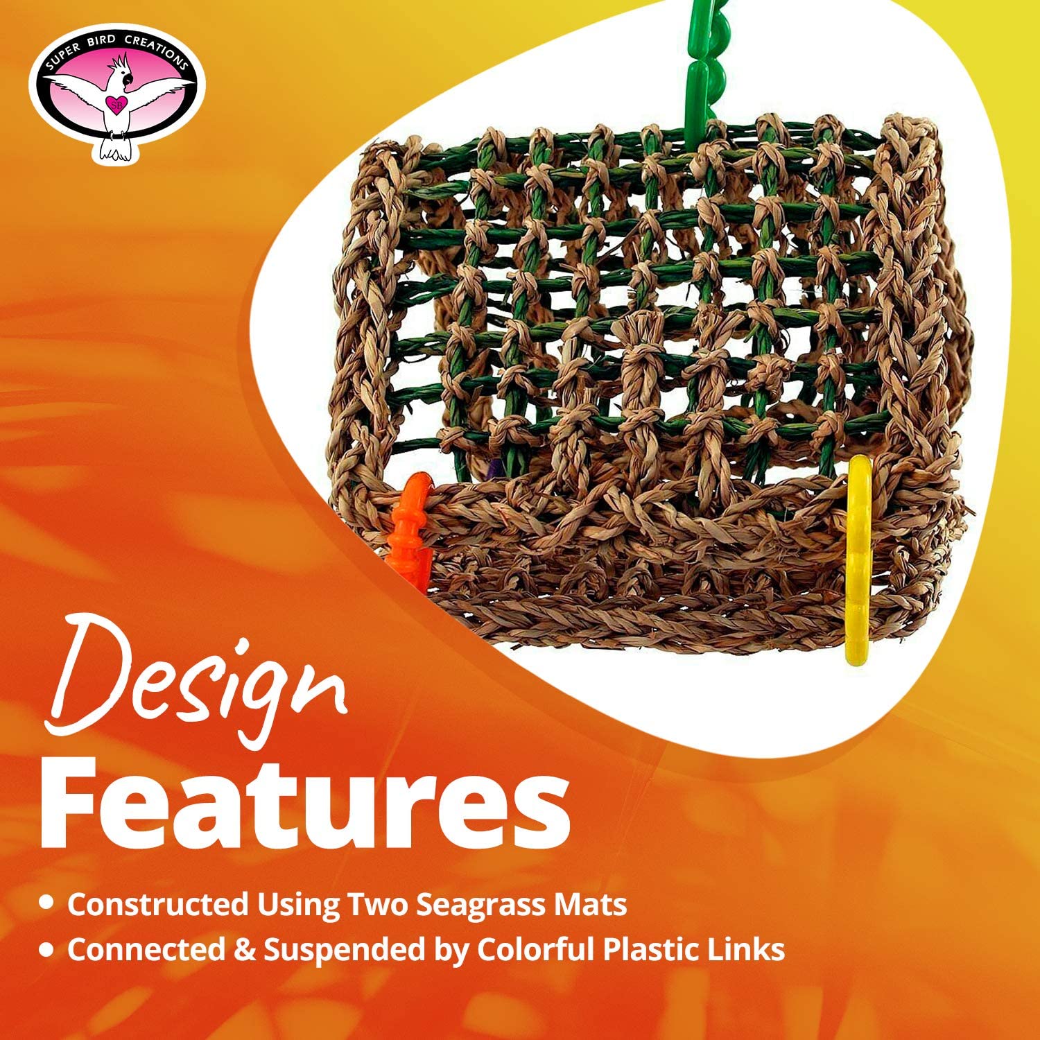 Seagrass Tent, Small/Medium Bird Size, 8” x 7” x 8”