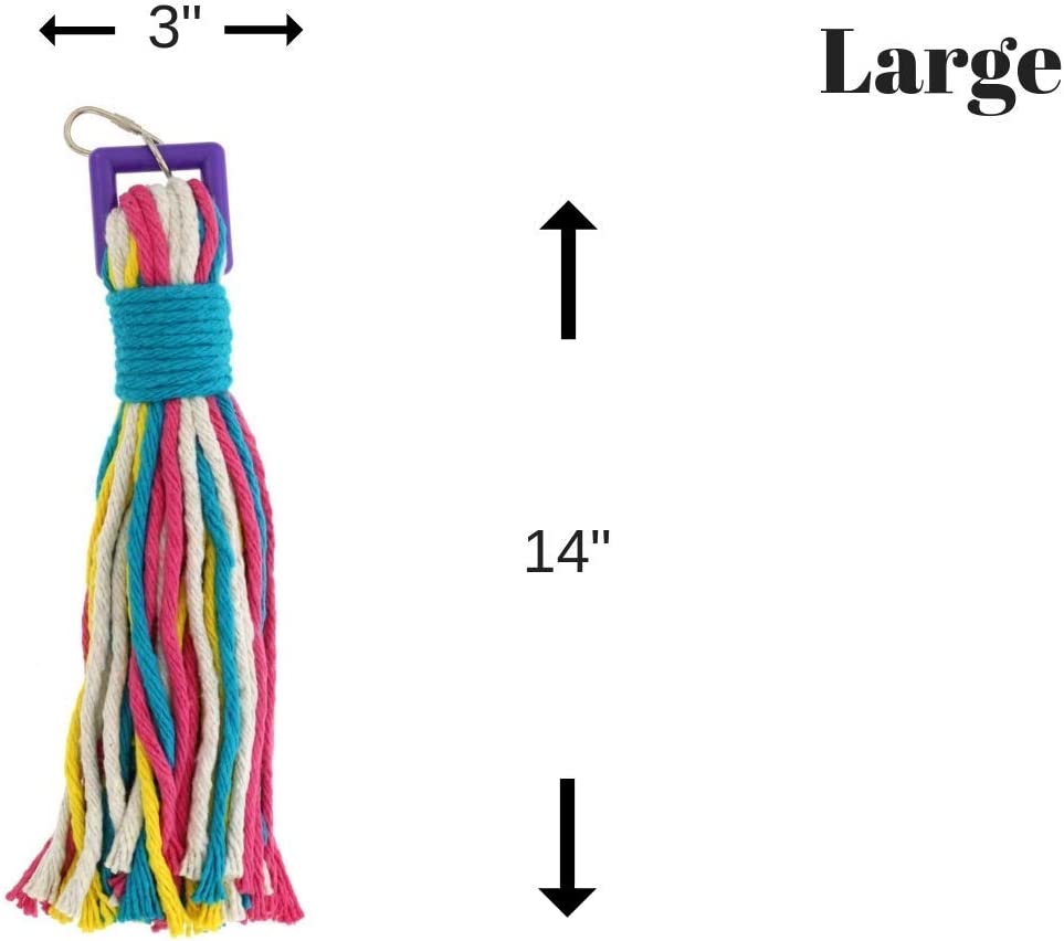 Preening - Colorful, Safe, Cotton Rope - Birds Cage Playground Accessories & Supplies - Parrot Toys