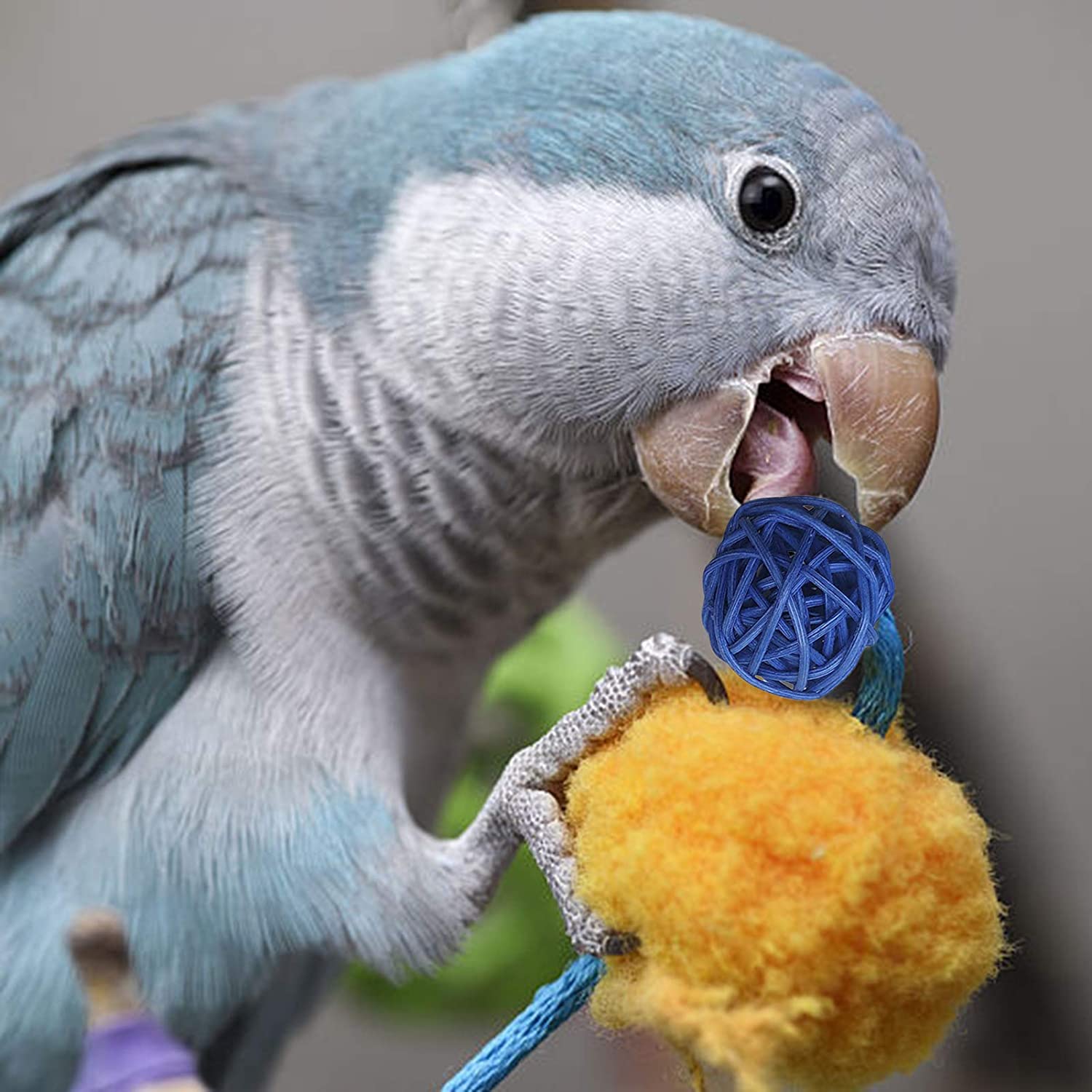 Benvo Rattan Balls 32 Pack 1.2 inch Wicker Ball Birds Quaker Parrot Parakeet Chewing Pet Bite Ball