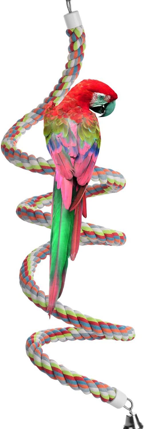Large Parrot Toys 63 Inch Climbing Rope Bungee Bird Toys