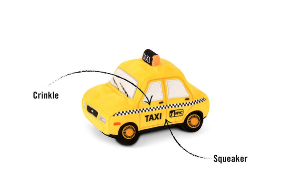 Canine Commute Taxi Plush Crinkle + Squeaky Dog Toy