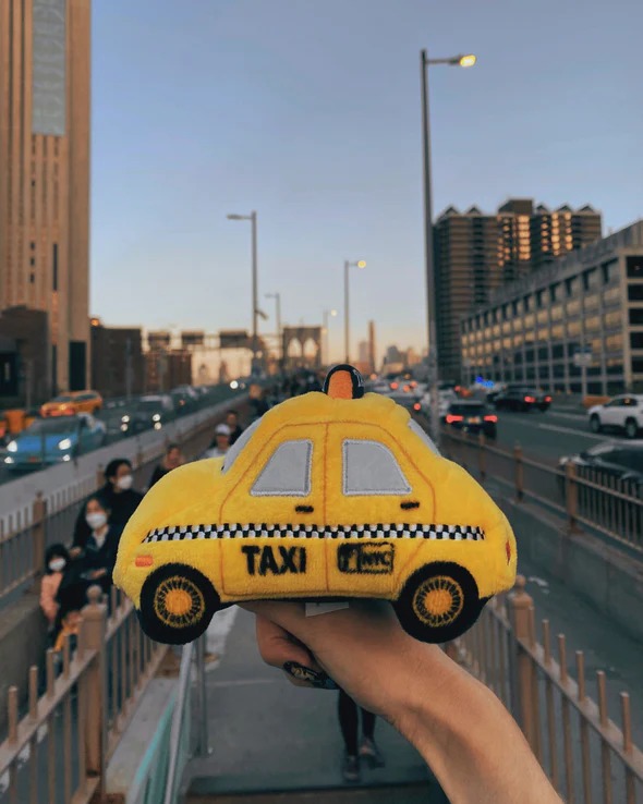Canine Commute Taxi Plush Crinkle + Squeaky Dog Toy