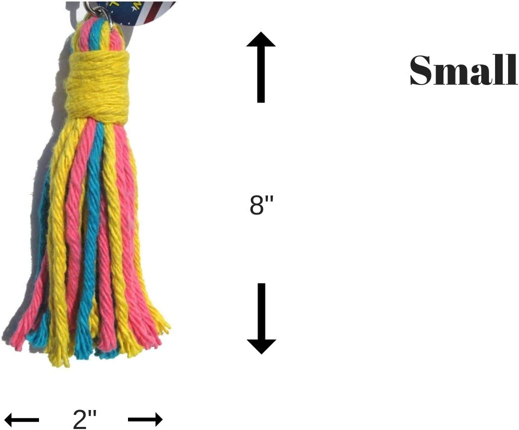 Preening - Colorful, Safe, Cotton Rope - Birds Cage Playground Accessories & Supplies - Parrot Toys