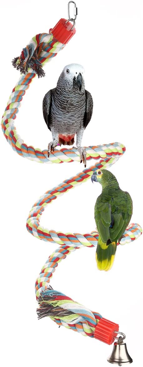 Large Parrot Toys 63 Inch Climbing Rope Bungee Bird Toys